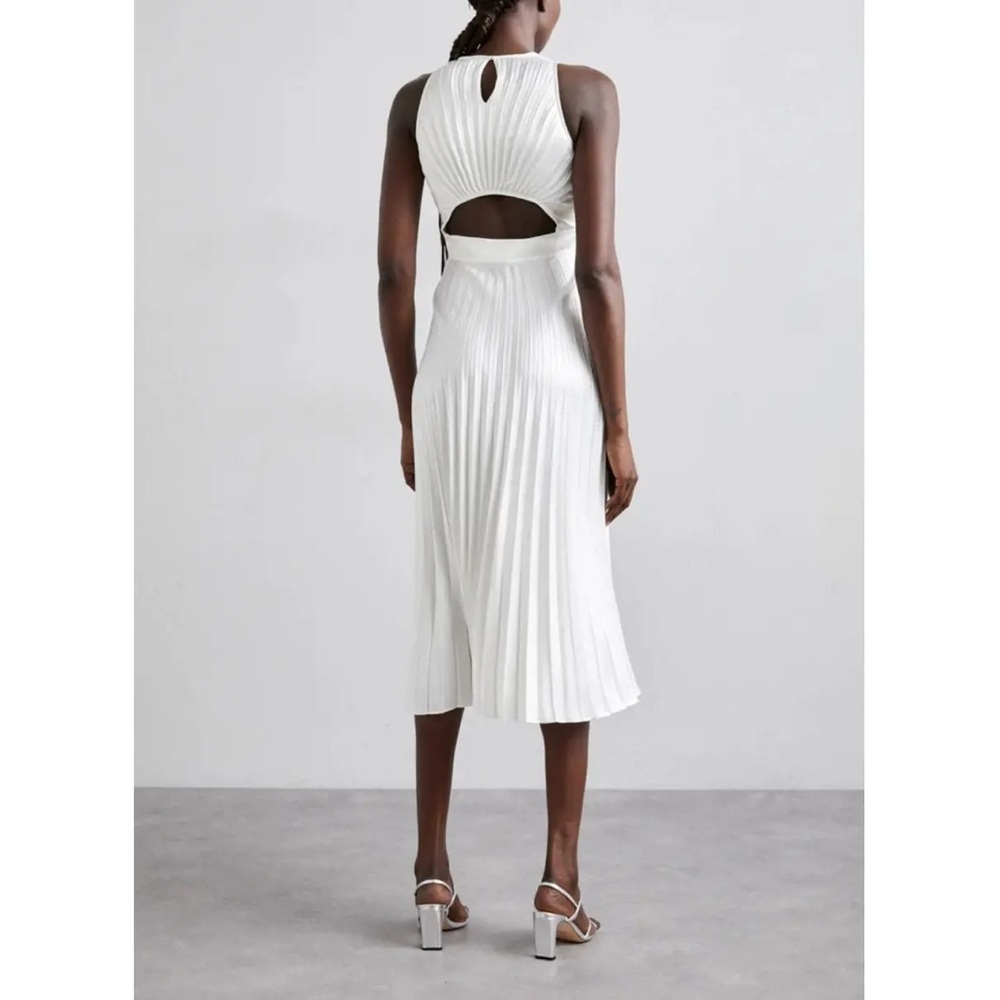 Sandro White Halter Pleated Sheath Dress size 38 - Picture 2 of 5